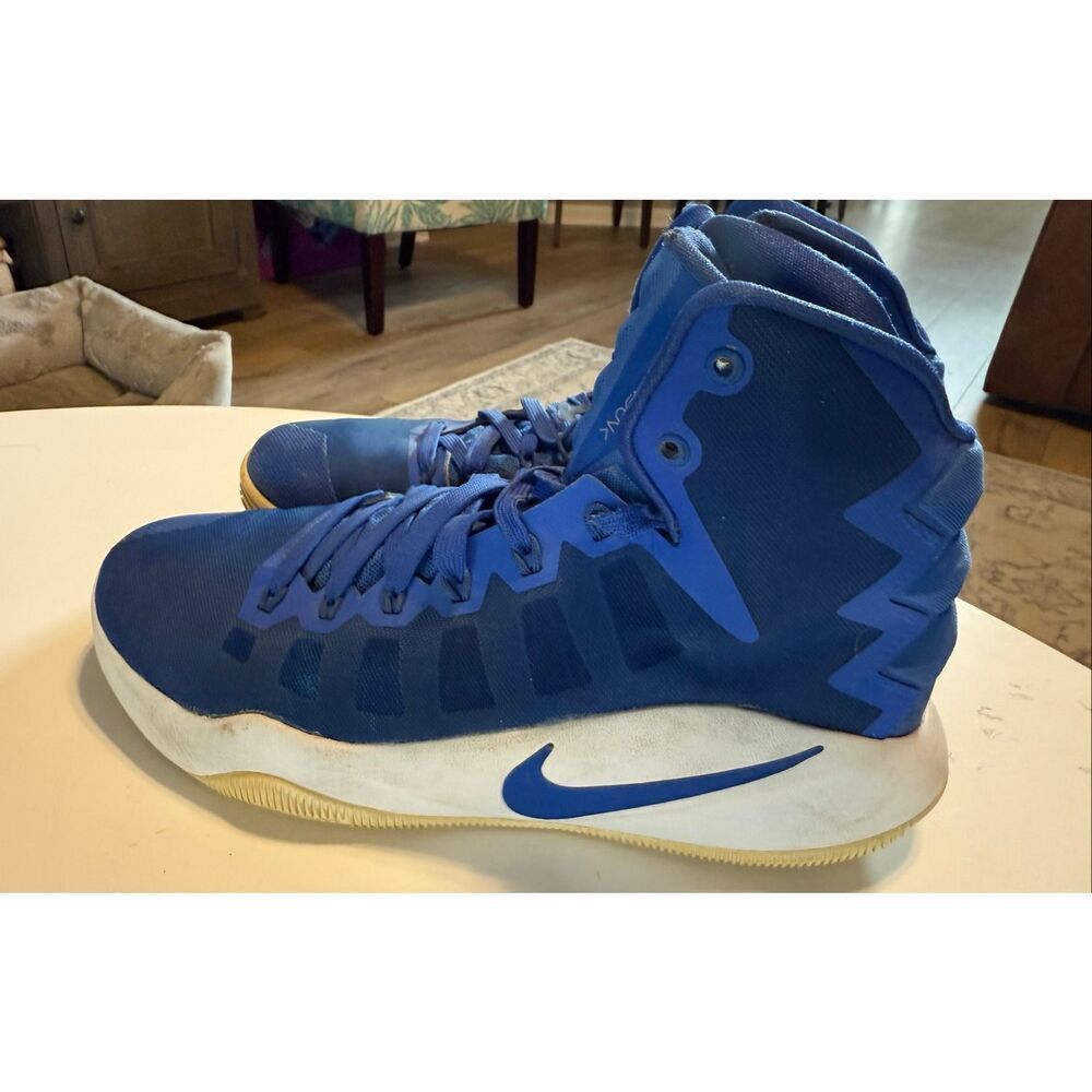 Nike Men's Size 9.5 Hyperdunk Zoom Basketball Shoes Royal Blue White Athletic - Picture 4 of 12